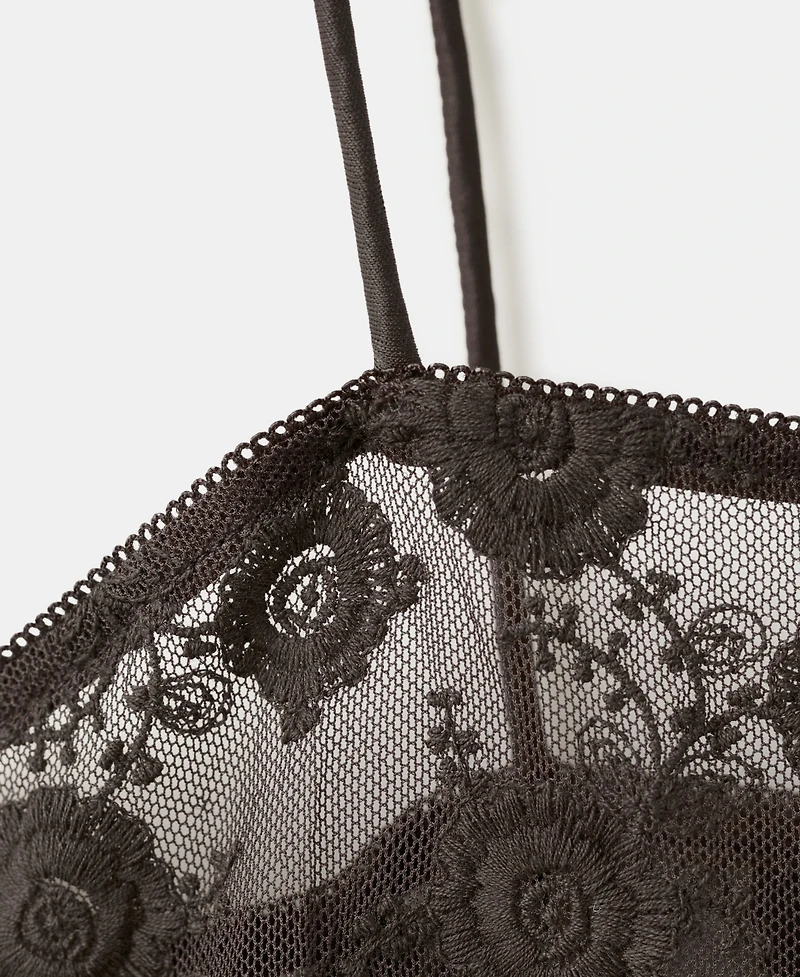 Mango Women's Floral Lace Top