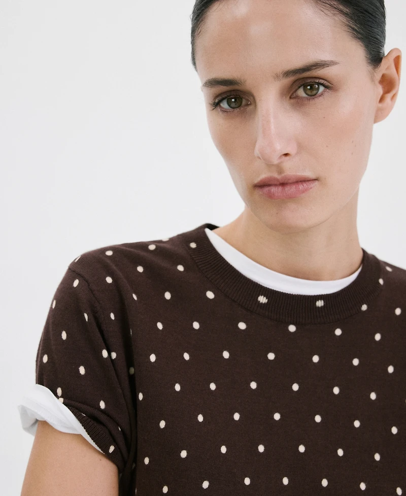 Mango Women's Polka-Dot Knitted Sweater