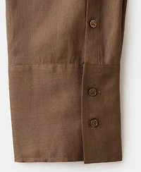 Mango Women's Ramie Tie-Front Blouse