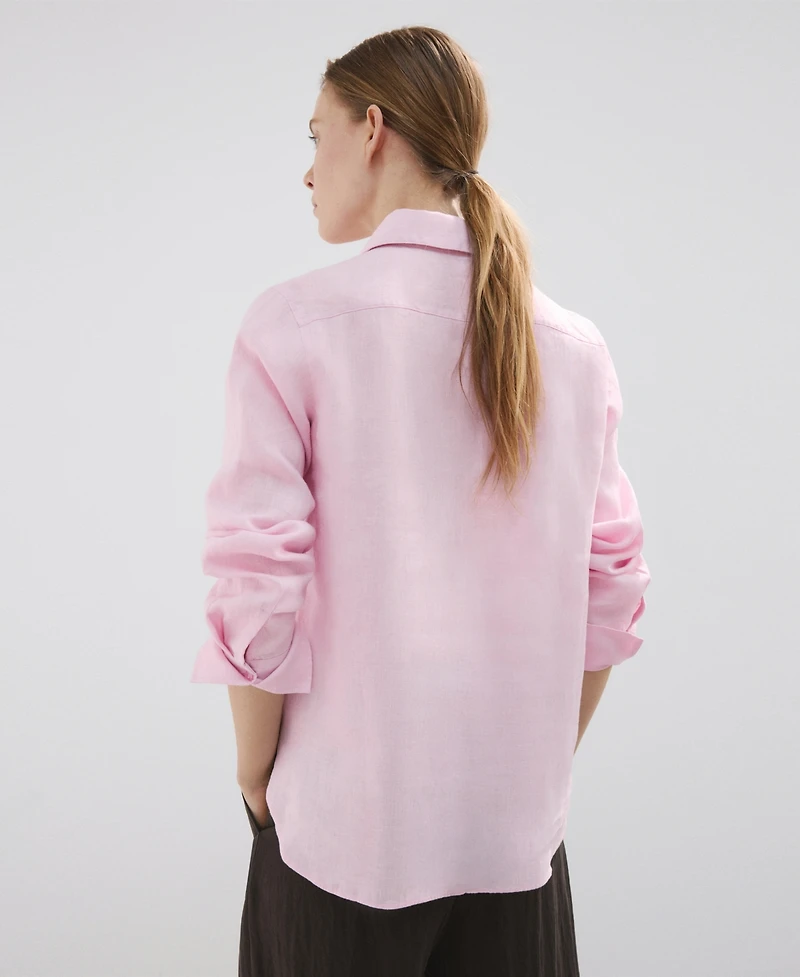 Mango Women's Straight Linen Shirt
