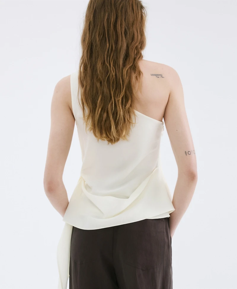 Mango Women's Asymmetrical Lyocell Top