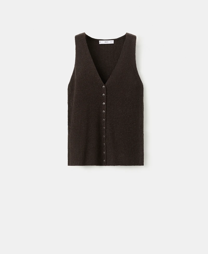 Mango Women's Lace Pattern Knitted Vest
