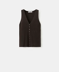 Mango Women's Lace Pattern Knitted Vest