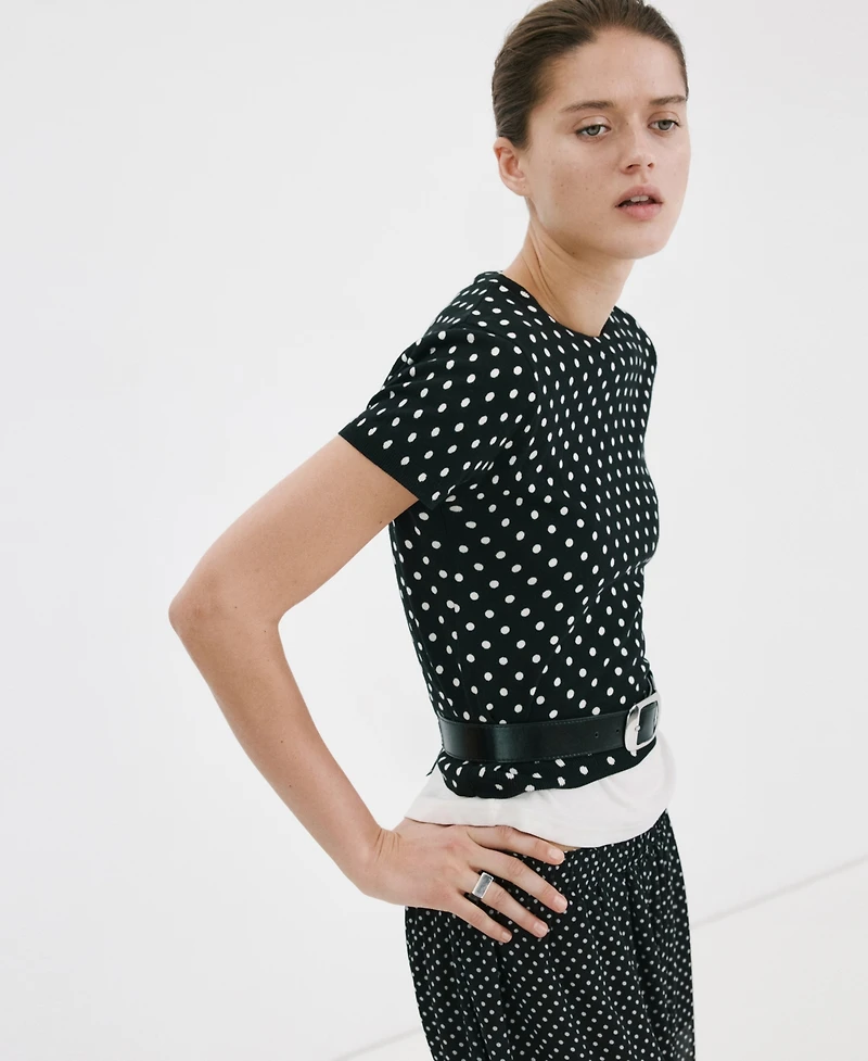 Mango Women's Polka-Dot Knitted Sweater