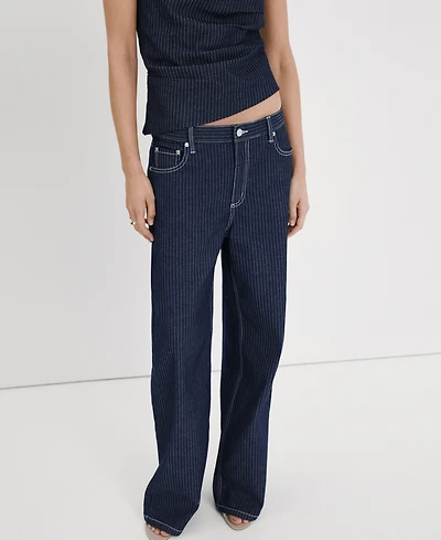 Mango Women's Straight Striped Jeans