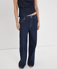 Mango Women's Straight Striped Jeans