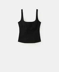 Mango Women's Fitted Square-Neck Top