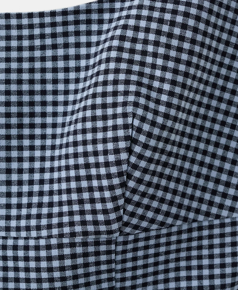Mango Women's Gingham Check Print Fitted Top