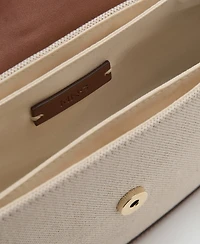 Mango Women's Contrasting Canvas Shoulder Bag