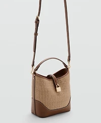 Mango Women's Contrasting Canvas Bucket Bag