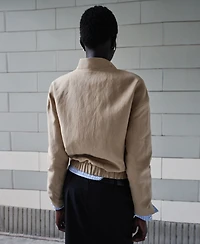 Mango Women's Band Collar Linen Jacket