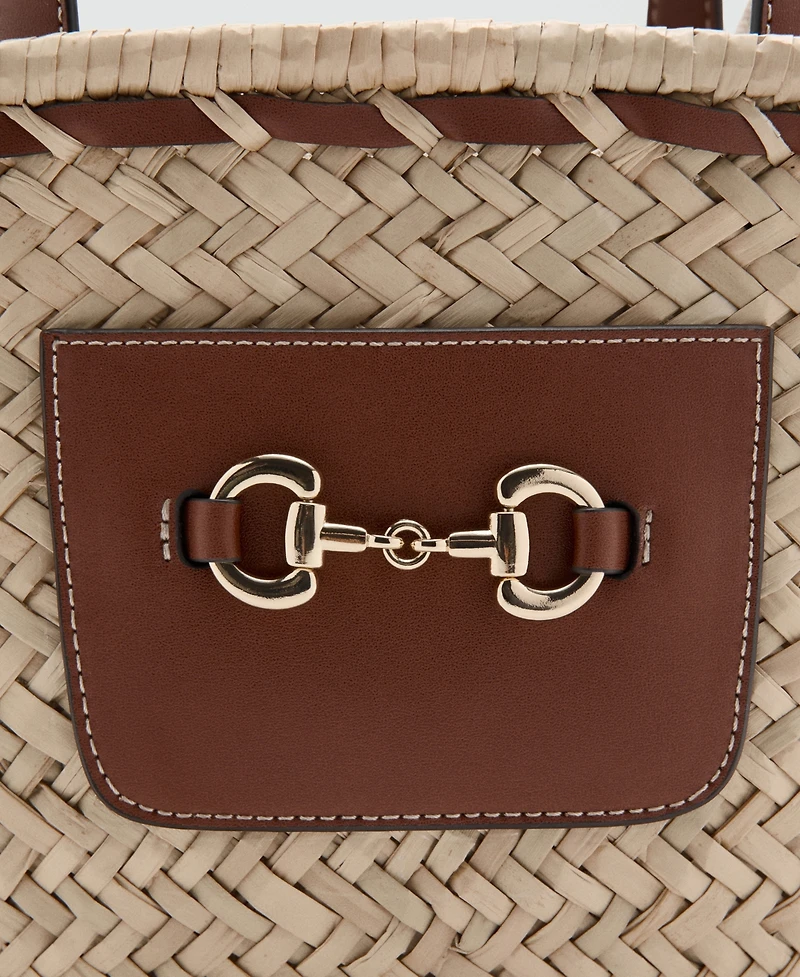 Mango Women's Small Natural Fiber Basket Bag