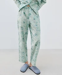 Mango Women's Piping Detail Printed Trousers