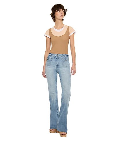KanCan Women's Brooke High-Rise Flare Jeans
