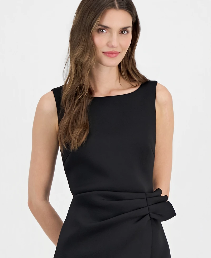 Anne Klein Women's Sleeveless Overlay Scuba Sheath Dress