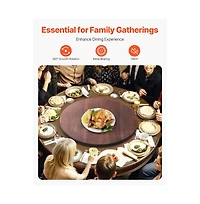 Sugift Wood Lazy Susan Turntable 360 Degree Round Rotating Tray