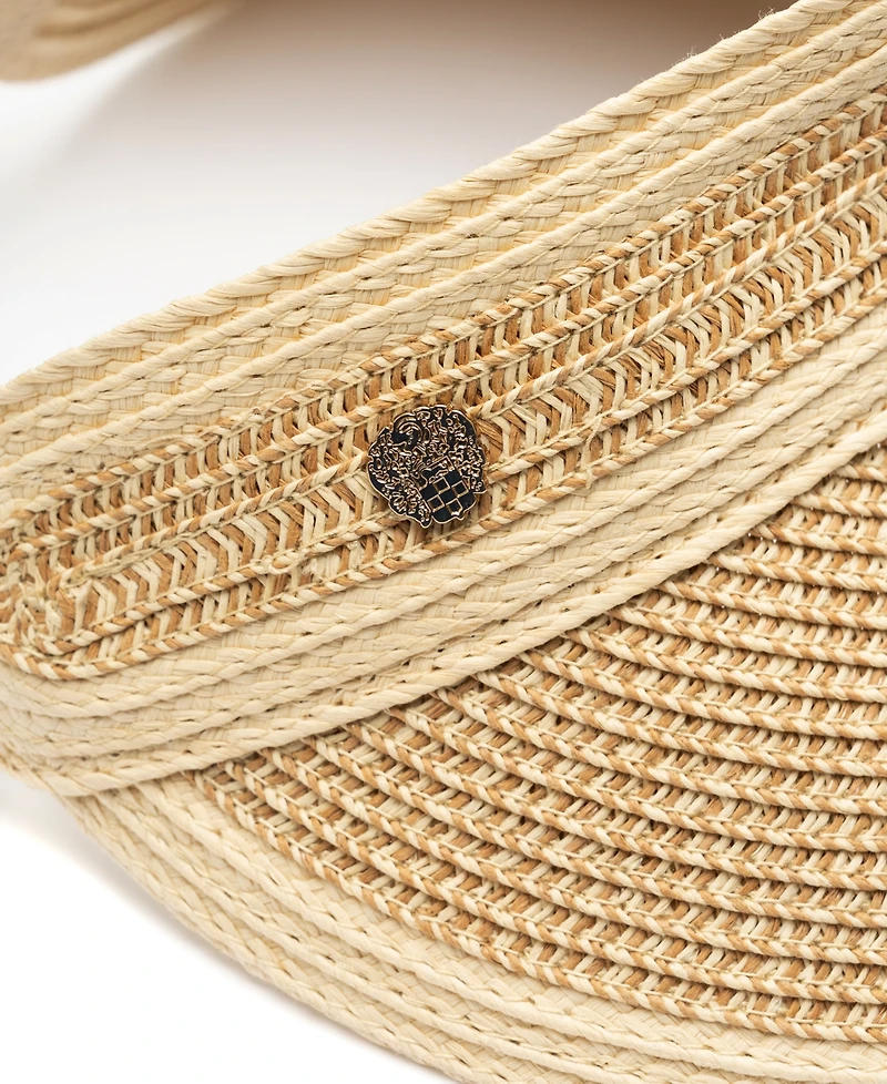 Vince Camuto Rollup Tweed Straw Visor Hat