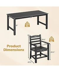 Gymax 7 Pcs Outdoor Dining Table Set for 6 People Rectangle and Armchairs