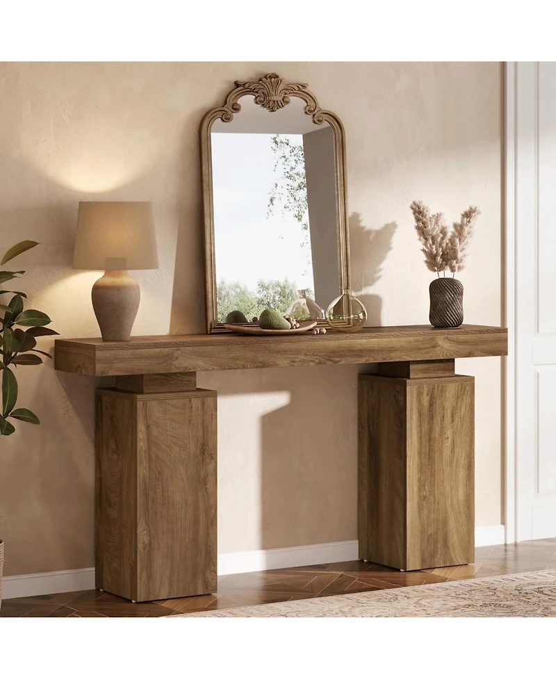 Tribesigns 63-Inch Long Console Table, Farmhouse Entryway Table Behind Couch, Accent Furniture for Living Room, Entrance