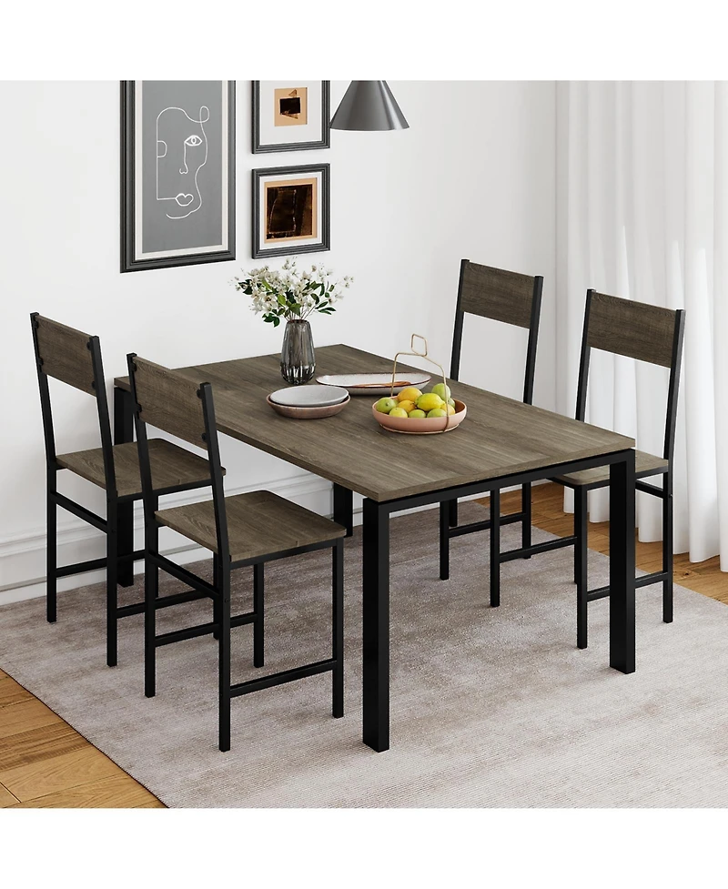 Slickblue Modern Dining Chairs Set of 4 with Metal Legs and Slanted Back Support