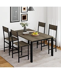 Slickblue Modern Dining Chairs Set of 4 with Metal Legs and Slanted Back Support