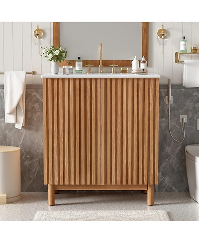 Sillysis Solid Wood Legs, Soft-Close Doors, Adjustable Shelf