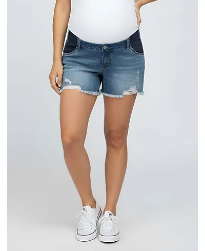 Motherhood Maternity Under the Belly Cut Off Denim Short