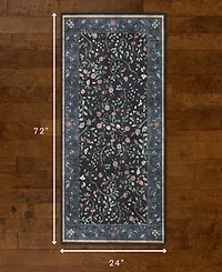 Hunter Eleanor Washable Non-Slip Printed Chenille Accent Rug
