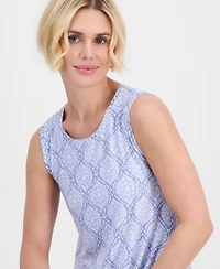 Style & Co Petite Geometric-Print Scoop-Neck Flip Flop Dress, Macy's Exclusive