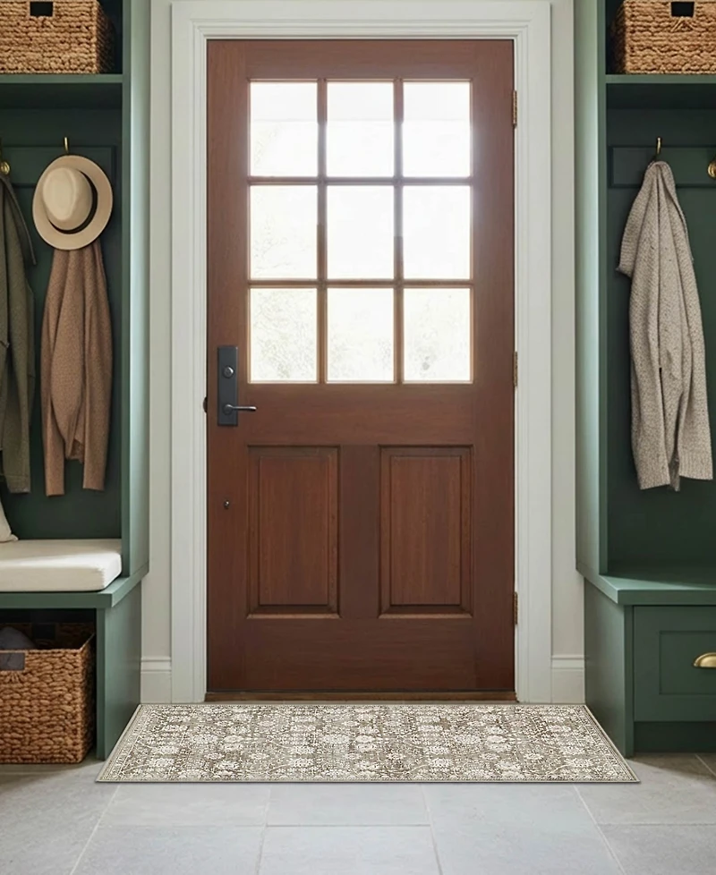 Hunter Florence Washable Non-Slip Printed Chenille Accent Rug