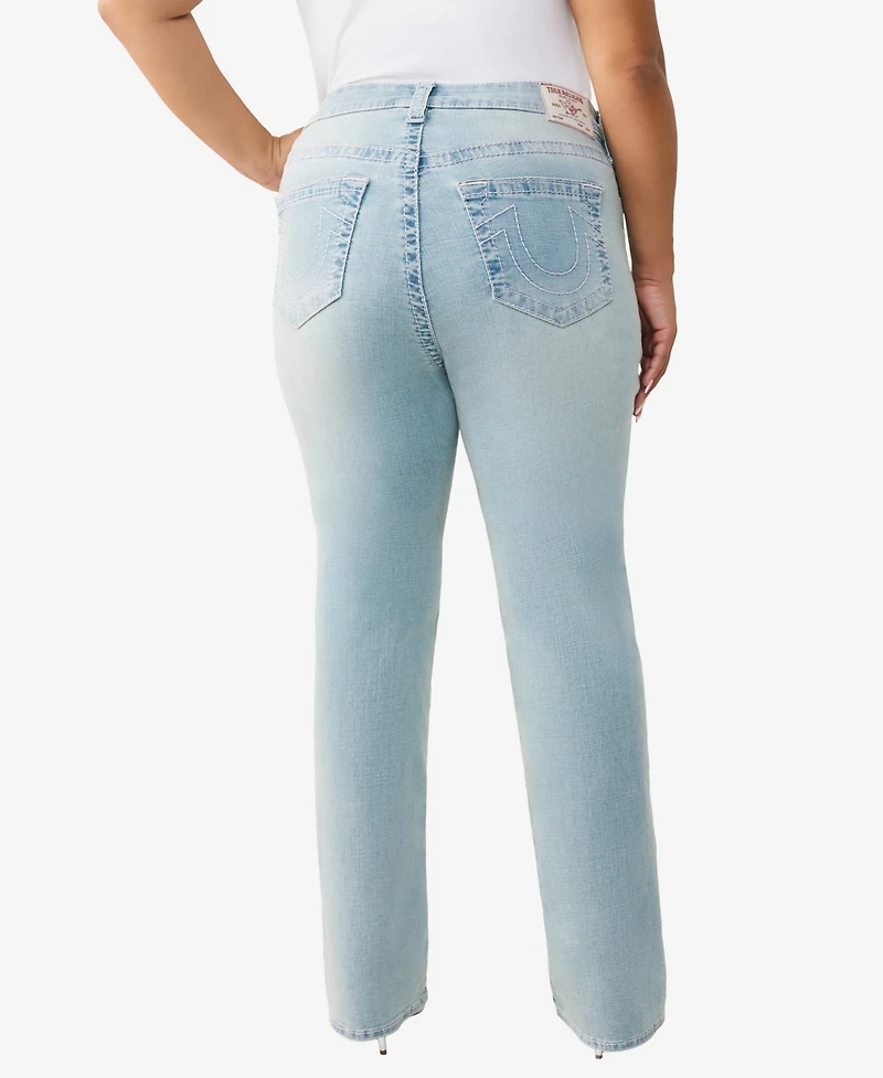 True Religion Plus Billie Mid-Rise Straight Big T Jeans