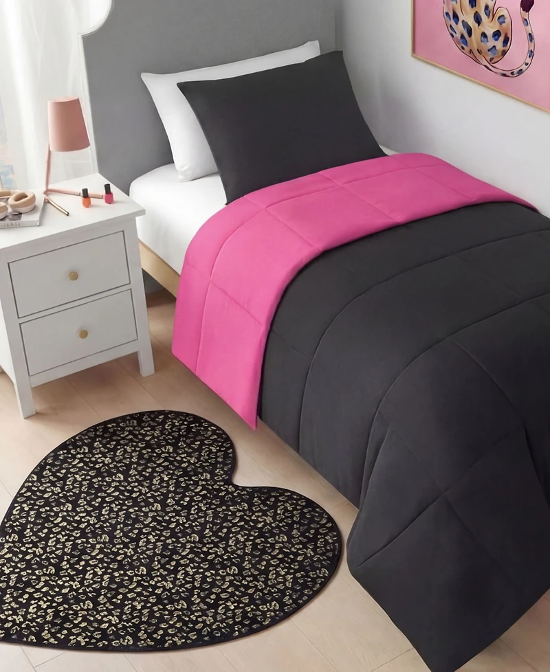 Juicy Couture Metallic Leopard Foil Print Shaped Heart Rug, 36" x