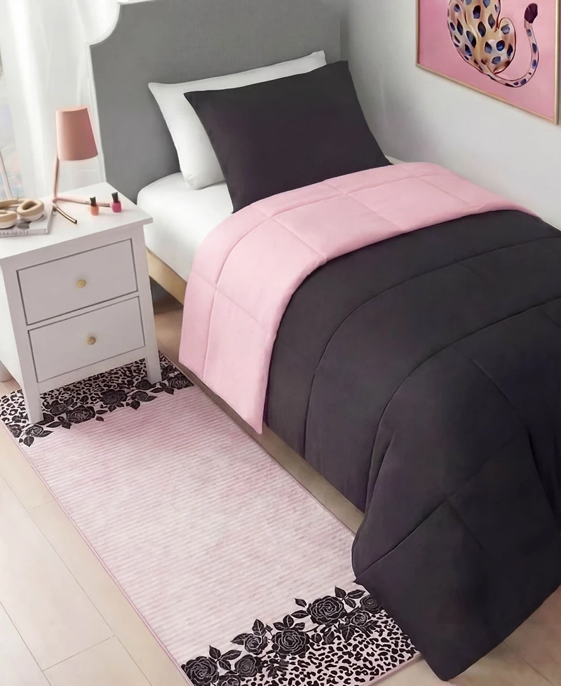 Juicy Couture Lacey Leopard Finely Soft Washable Runner Rug, 24" x 72"