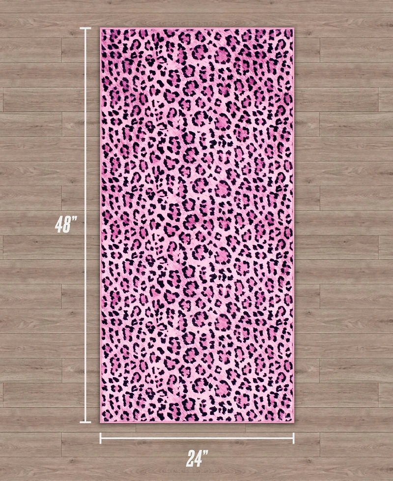 Juicy Couture Timeless Leopard Finely Soft Washable Accent Rug, 24" x 48"