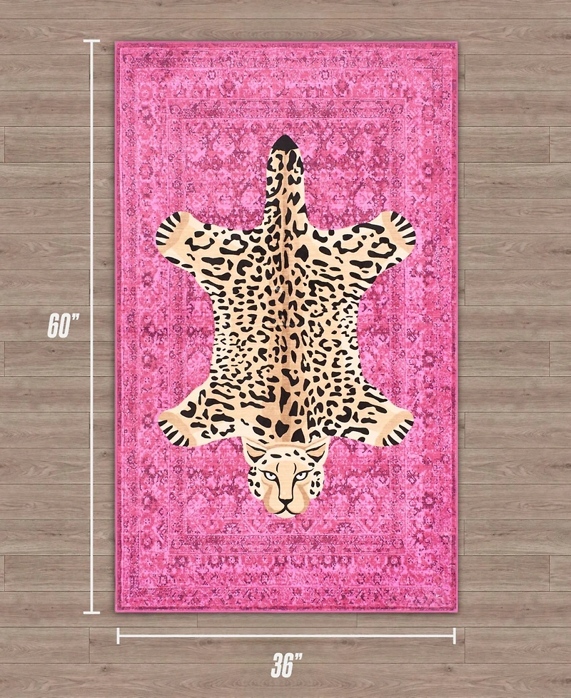 Juicy Couture Leopard Medallion Finely Soft Washable Accent Rug, 36" x 60"