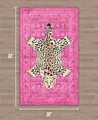 Juicy Couture Leopard Medallion Finely Soft Washable Accent Rug, 36" x 60"