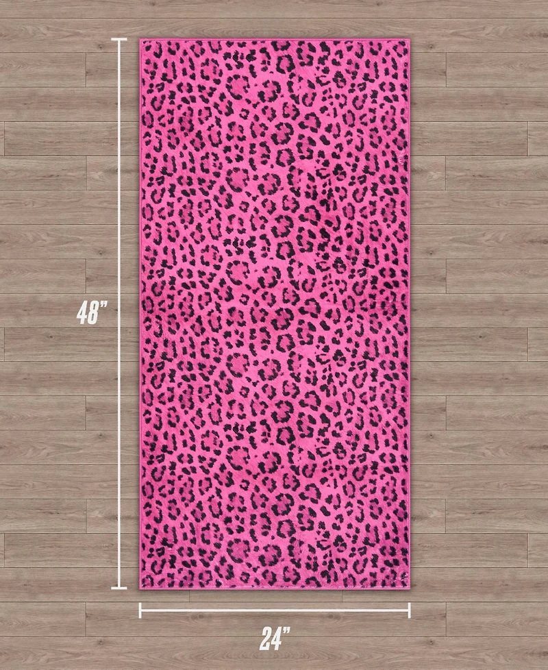 Juicy Couture Timeless Leopard Finely Soft Washable Accent Rug, 24" x 48"