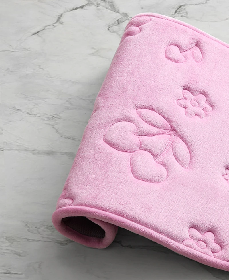 Juicy Couture Cherry Bling Quilted Memory Foam Bath Mat, 20" x 32"