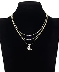 Unwritten Cubic Zirconia Moon Shaker Pendant Trio Necklace Set