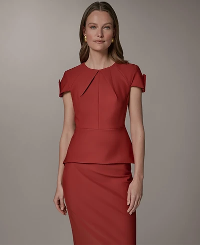 Donna Karan New York Women's Crewneck Peplum Top