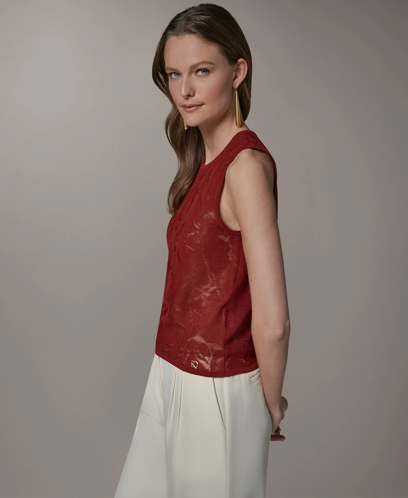 Donna Karan New York Women's Sleeveless Sheer Sweater