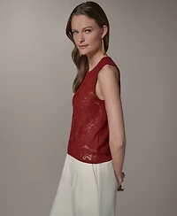 Donna Karan New York Women's Sleeveless Sheer Sweater