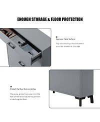 Rainsken Shoe Cabinet, Freestanding Organizer with 2 Flip Drawers, Hidden Storage Rack for Doorway, Hallway and Closet