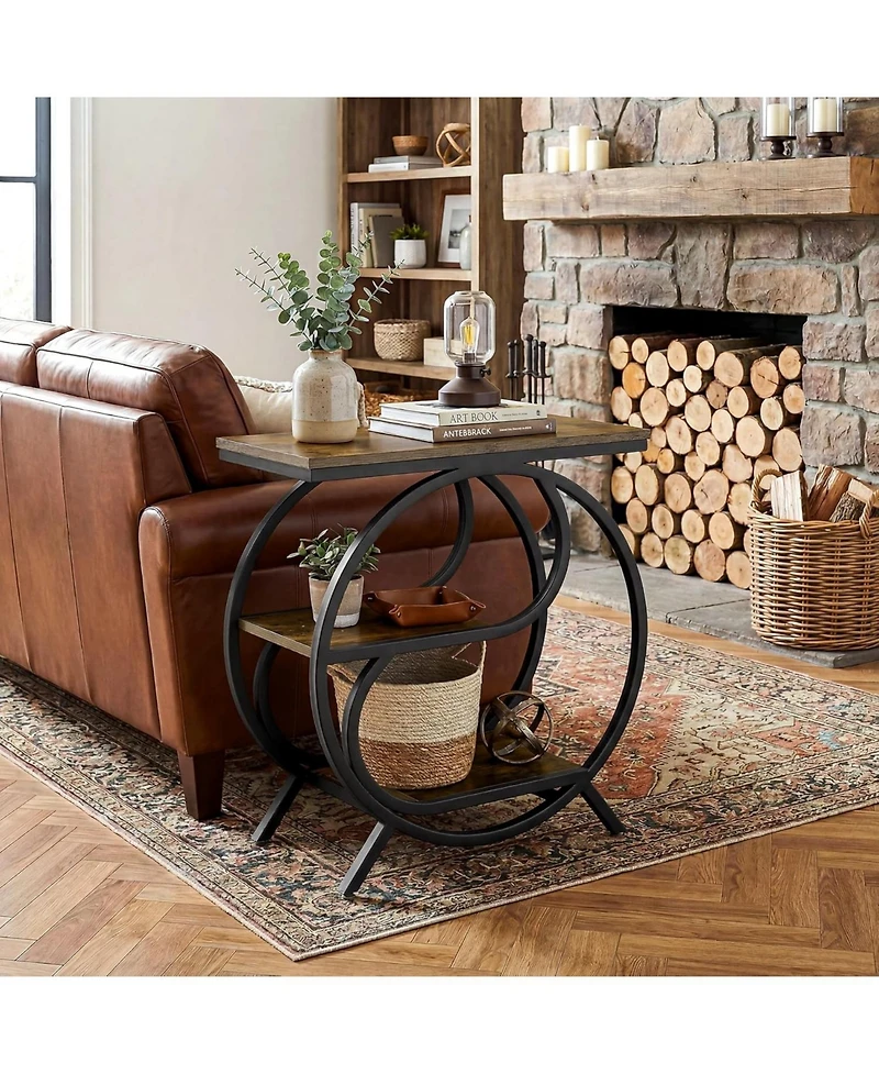 Tribesigns 3-Tier Industrial End Table, Side Table for Living Room, Small Rectangle Nightstand