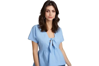 Kennedy Tie Front Top Sky