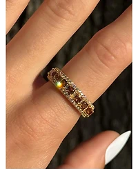 Suzy Levian Sterling Silver Cubic Zirconia Modern Eternity Band Ring