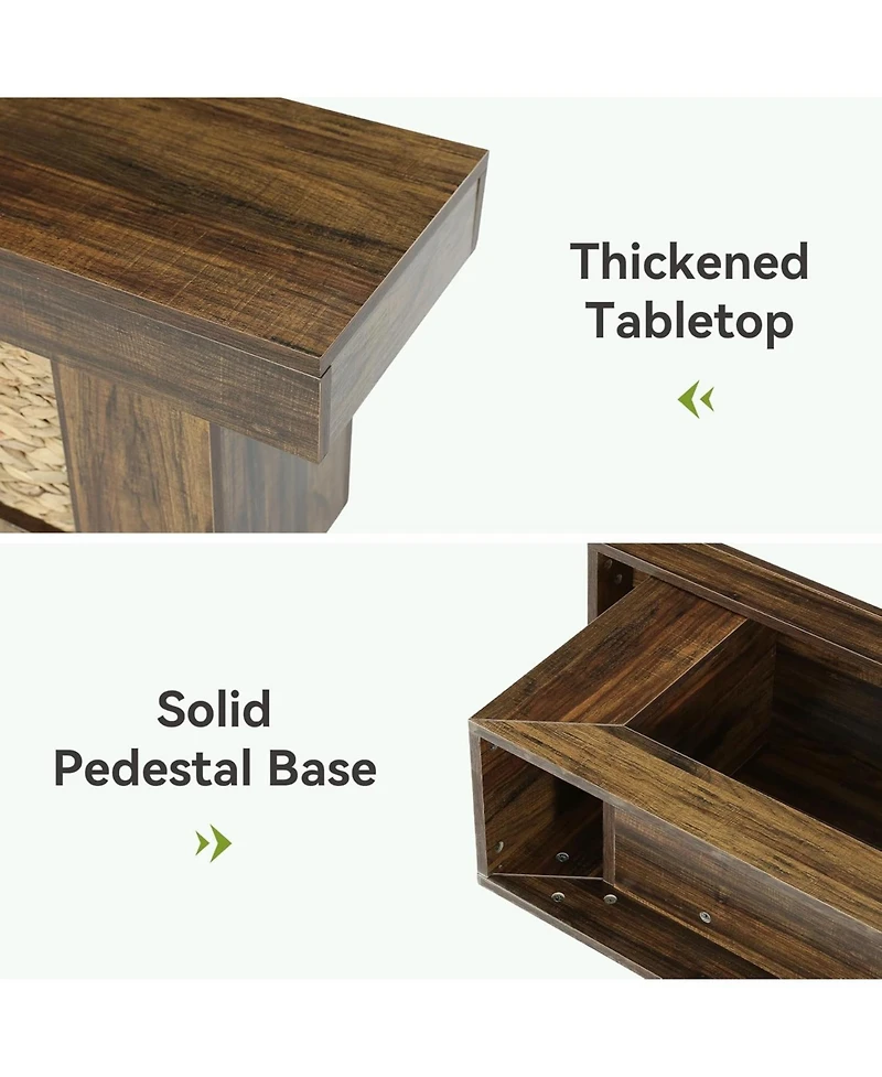 Tribesigns End of Bed Bench with Storage, 63" Thickened Wooden Shoe Bench, Farmhouse Indoor Bench Seat
