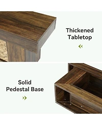 Tribesigns End of Bed Bench with Storage, 63" Thickened Wooden Shoe Bench, Farmhouse Indoor Bench Seat