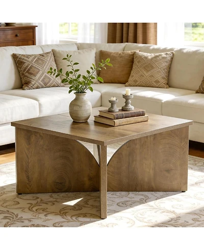 Tribesigns Square Coffee Table for Living Room, 31.5-Inch Farmhouse Accent Center Cocktail Tea Table