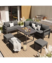 Aecojoy Aluminum Patio Furniture Set with Table and Chair